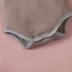 Detachable hood short-sleeved solid color triangle jumpsuit romper suit