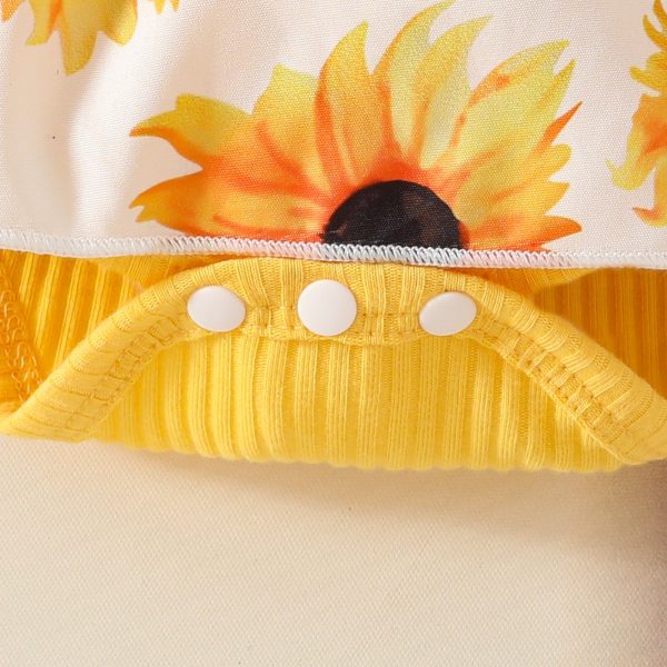 Baby Girl Summer Sleeveless Pit Stripe Applique Floral Print Romper Dress Baby Casual Dress