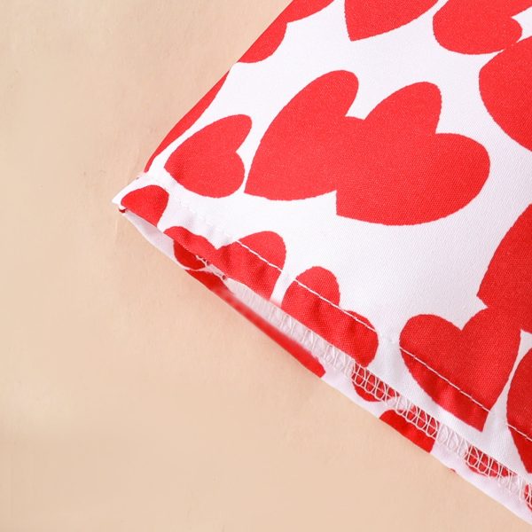 Baby Girl Sleeveless Ruffle Short Jacket Sleeveless Heart Dress Hairband Summer One-piece Dress Set