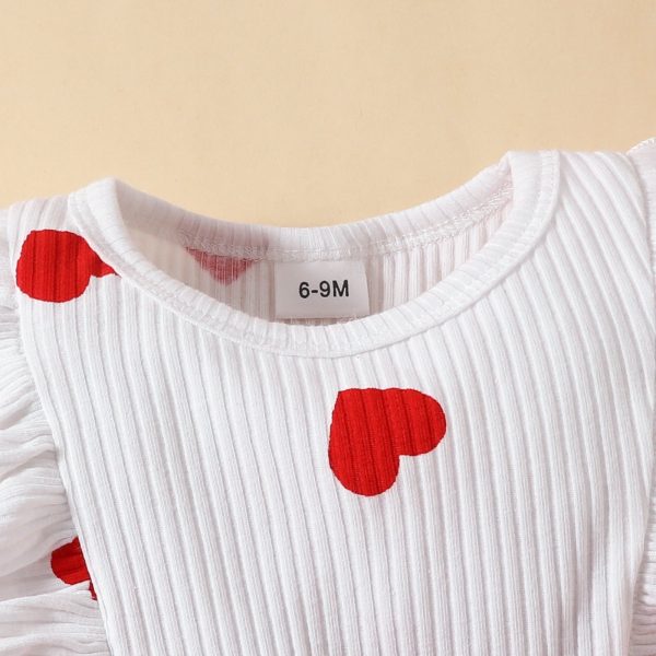 Baby Short sleeve dress for toddler girl heart bow skirt spring and autumn sweet skirt