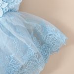 Baby Girl Sweet Sleeveless Lace Triangle Romper Mesh Skirt Newborn Lace Flower Cover-up Dress