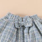 cute bear romper with gold silk skirt Baby short-sleeved skirt suit for girls with embroidered