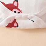 Baby Cute Fox Heart Pattern Long Sleeve Triangle Romper Corduroy Bowknot Bib Pants Set