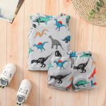 Baby vest shorts suit boy girl dinosaur striped sleeveless top shorts two-piece suit