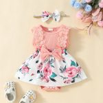baby girl sleeveless triangle romper dress baby lace big butterfly plaid vest jumpsuit dress