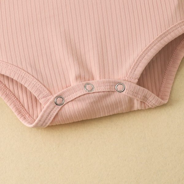 Cotton Short Sleeve Romper Elastic Pants Infant and Toddler Ribbon Bowknot Shorts Set