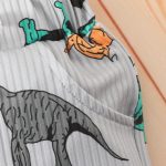 Baby vest shorts suit boy girl dinosaur striped sleeveless top shorts two-piece suit