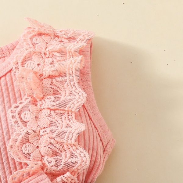 baby girl sleeveless triangle romper dress baby lace big butterfly plaid vest jumpsuit dress