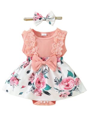 baby girl sleeveless triangle romper dress baby lace big butterfly plaid vest jumpsuit dress