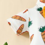 Baby Boy Fashion Short Sleeve Triangle Romper + Bib Shorts Set 0-1 Years Old Cartoon Animal Top Pants
