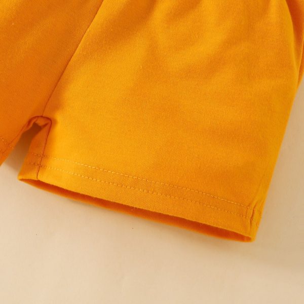 Baby Boy Fashion Short Sleeve Triangle Romper + Bib Shorts Set 0-1 Years Old Cartoon Animal Top Pants