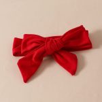 Baby Girls One-piece Dress Set Long Sleeve Red Triangle Romper Bear Doll Overall Dress Hairband