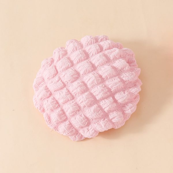 Fashion baby girl bubble fabric summer short-sleeved top + shorts + beret set sweet short clothing