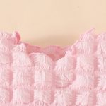 Fashion baby girl bubble fabric summer short-sleeved top + shorts + beret set sweet short clothing