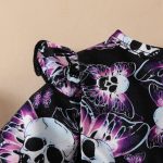 Baby Halloween long-sleeved dress for baby girls butterfly skull casual dress European and American Helloween dress