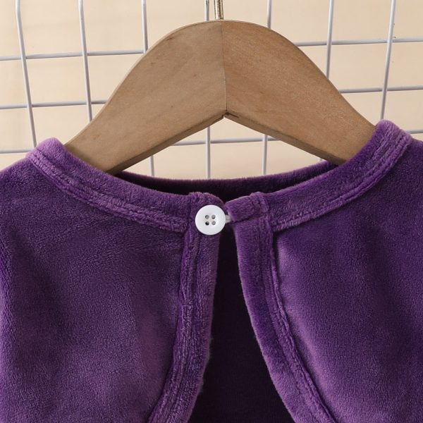 Baby Girls Autumn and Winter Long Sleeve Coat + Dress Set 0-3 Years Old Girls Plush Coat Vest Skirt