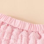 Fashion baby girl bubble fabric summer short-sleeved top + shorts + beret set sweet short clothing