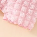 Fashion baby girl bubble fabric summer short-sleeved top + shorts + beret set sweet short clothing